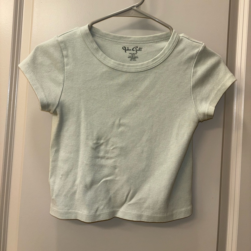 John Galt Brandy Melville Size XS-M Light Green Baby Tee Pacsun
